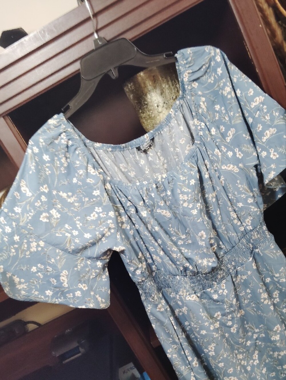 BloomChic Blue Floral Maxi Dress with White Print - Picture 4 of 8